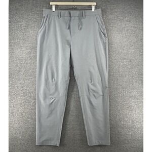 Fabletics Golf Pants Men Sz Large 29 Inseam Gray Performance Pockets Snap Button